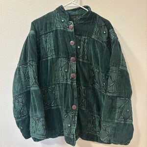 Vintage quilted corduroy green jacket